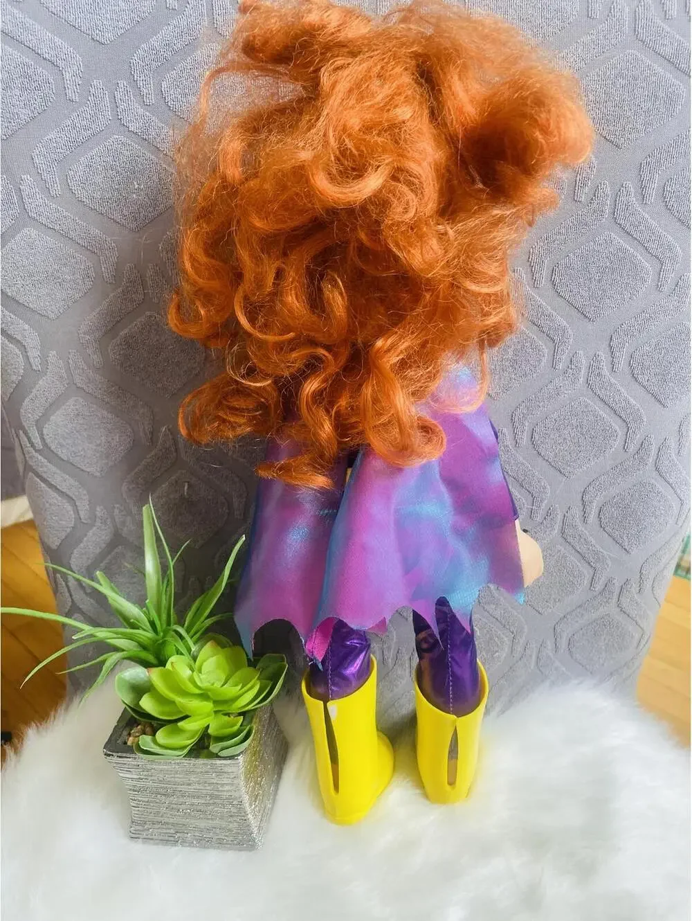 DC Bat Girl Superhero Doll with Purple Costume and Yellow Boots